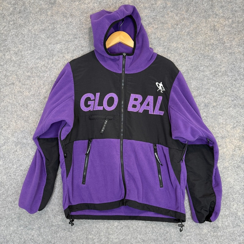 Global Hooper The Professor Fleece Jacket Mens Medium Hoops Basketball Zip Rare